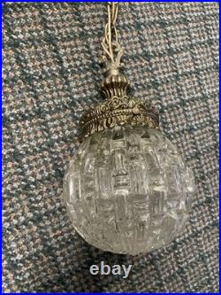 Vintage 1970s Double Globe Swag Lamp Light Fixture Mid-Century Lighting Chunk Vintage 1970s Double Globe Swag Lamp Light Fixture Mid-Century Lighting Chunk