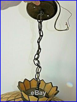 Vintage 1970s McDONALD's Tiffany STAINED GLASS Style Plastic Hanging Lamp LIGHT