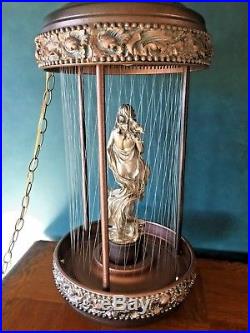 Vintage 1974 MID Century Goddess Oil Rain Hanging Lamp Total Refurbish Large 36