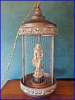Vintage 1974 MID Century Goddess Oil Rain Hanging Lamp Total Refurbish Large 36