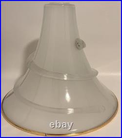 Vintage 1980's Opal White Swirl Murano Style Glass Hanging Pendant Light Fixture Vintage 1980's Opal White Swirl Murano Style Glass Hanging Pendant Light Fixture