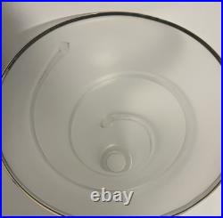 Vintage 1980's Opal White Swirl Murano Style Glass Hanging Pendant Light Fixture