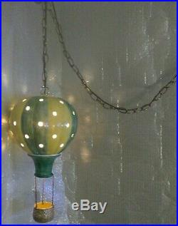 Vintage 1983 Ceramic Hot Air Balloon Hanging Night Light Lamp, Childrens Nursery
