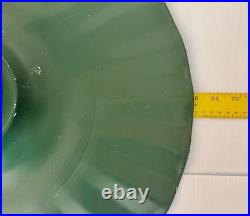 Vintage 20 Industrial Radial Wave Ruffled Light Fixture Shade Green Pendant