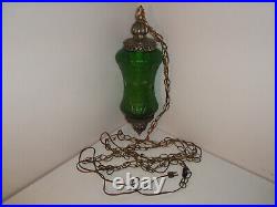 Vintage 21 Green Hanging Swag Ceiling Glass Pendant Lamp Chain with Diffuser