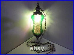 Vintage 21 Green Hanging Swag Ceiling Glass Pendant Lamp Chain with Diffuser