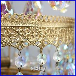 Vintage 25 Brass Crystal 3 Tier Ceiling Chandelier Lamp Hanging Waterfall Light