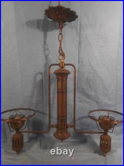 Vintage 2 Light Hanging Chandelier Replica Gas Lamp Style