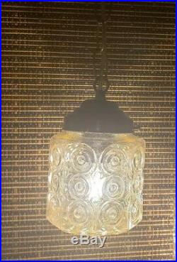 Vintage 3 Glass Nonaganal Swag Hanging Light/Lamp Clear/Mild Golden Hue 1ofAkind