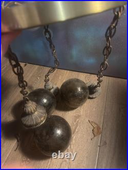 Vintage 3 Globe Hanging chain Lamp Light with Diffuser Metal globe caps