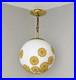 Vintage 60's MCM Milk Glass Globe Daisy Pendant Swag Hanging Lamp Light
