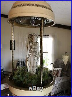 Vintage 60s 70s 3 Goddess Large 36 Hanging Swag Rain Oil Lamp Works Great