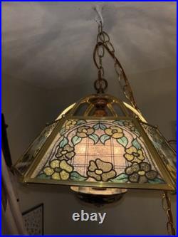 Vintage 70S Module Light Hanging Swag Light Lamp
