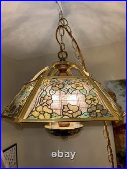 Vintage 70S Module Light Hanging Swag Light Lamp