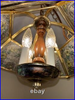 Vintage 70S Module Light Hanging Swag Light Lamp