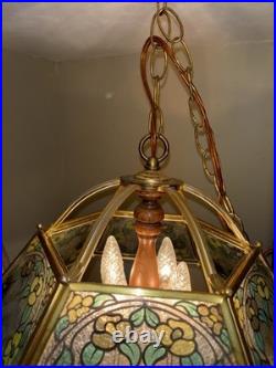 Vintage 70S Module Light Hanging Swag Light Lamp