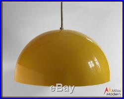 Vintage 70s Mid Century Modern Mod Yellow Lucite Hanging Light Lamp Fixture NICE