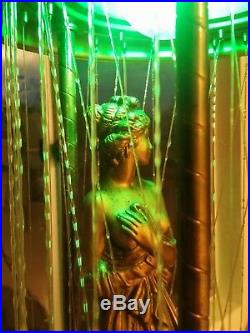 Vintage 70s Oil Hanging Swag Rain Lamp Working Female Goddess Working Correctly