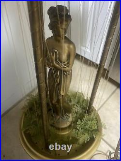Vintage 70s Oil Motion Rain Lamp Goddess Woman Lady Hanging Light Statue