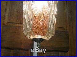 Vintage 70s Retro Hanging Swag Lamp Light Chandelier Fixture Hollywood Regency