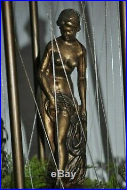 Vintage ANTIQUE Brass 20 HANGING Mineral Oil Nude GREEK GODDESS RAIN LAMP USA