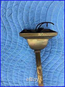 Vintage ARTS & CRAFTS MISSION Brass Chandelier Hanging Light Lamp Slag Fixture