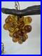 Vintage Acrylic Grape Cluster Hanging Swag Lamp Amber Lucite Retro MCM WORKS