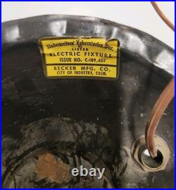 Vintage Amber Glass Hanging Swag Lamp Light Fixture