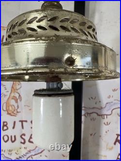 Vintage Amber Glass Hanging Swag Lamp Ribbed Globe Brass Chain Mid Century