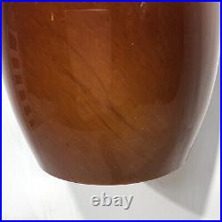 Vintage Amber Heavy Blown Glass Hanging Pendant Light Retro Mod Lamp 12 Brown