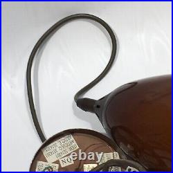 Vintage Amber Heavy Blown Glass Hanging Pendant Light Retro Mod Lamp 12 Brown