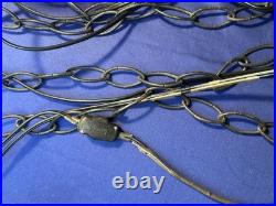 Vintage Amber Orange Yellow Bee Hive Beehive Hanging SWAG LIGHT Lamp Retro 9 Ft