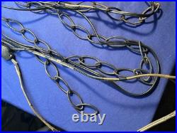 Vintage Amber Orange Yellow Bee Hive Beehive Hanging SWAG LIGHT Lamp Retro 9 Ft