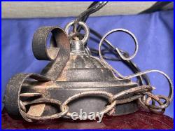 Vintage Amber Orange Yellow Bee Hive Beehive Hanging SWAG LIGHT Lamp Retro 9 Ft