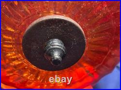 Vintage Amber Orange Yellow Bee Hive Beehive Hanging SWAG LIGHT Lamp Retro 9 Ft
