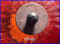 Vintage Amber Orange Yellow Bee Hive Beehive Hanging SWAG LIGHT Lamp Retro 9 Ft