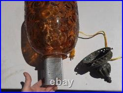 Vintage Amber SWAG LAMP LIGHT