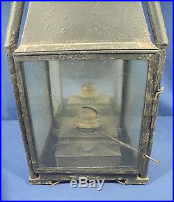 Vintage Antique Early Oil Lamp Hanging Street Light Tin Brass Railroad Lantern