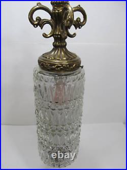 Vintage Antique Gilbert Large Brass/Glass Hollywood Regency Hanging Pendant lamp