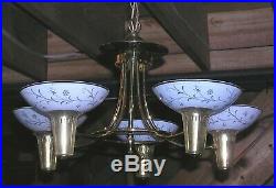 Vintage Antique Mid Century Modern Chandelier Hanging Ceiling Light Lamp Fixture