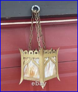 Vintage Antique Mid Century Modern Hanging Swag Chandelier Light Fixture