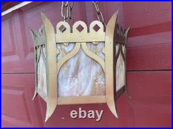 Vintage Antique Mid Century Modern Hanging Swag Chandelier Light Fixture