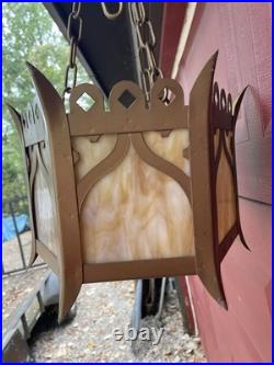 Vintage Antique Mid Century Modern Hanging Swag Chandelier Light Fixture