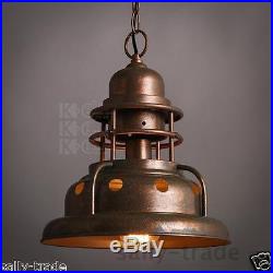 Vintage Antiqued Copper Finish Hanging Pendant Ceiling Lamp Chandelier Light