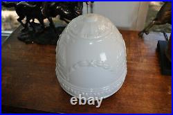 Vintage Art Deco Milk Glass Ceiling Light Globe Ornate Victorian Light Fixture