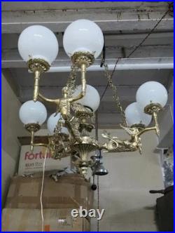 Vintage Art Deco Nouveau Mashaal Hanging Ceiling Fixture Light Chandelier Lamp