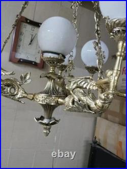 Vintage Art Deco Nouveau Mashaal Hanging Ceiling Fixture Light Chandelier Lamp