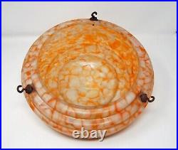 Vintage Art Glass Hanging Ceiling Light Lamp Shade Flycatcher Marbled 12x7