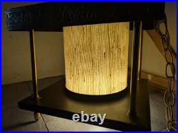 Vintage Asian MCM Pagoda Pendant Hanging Lamp Brass Buddha Zen Swag Light