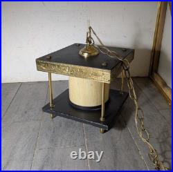 Vintage Asian MCM Pagoda Pendant Hanging Lamp Brass Buddha Zen Swag Light